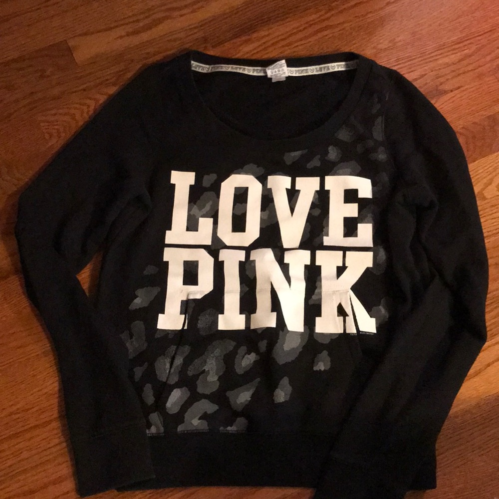 Love pink scoop neck sweatshirt